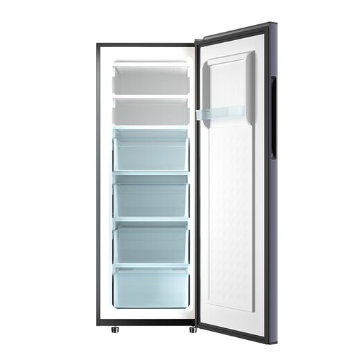 Royalstar vertical freezer household uniform cooling full temperature zone refrigeration small freezer breast milk storage cabinet first-class energy efficiency first-class energy efficiency 2-layer shelf 4-layer drawer 228L LCD purple