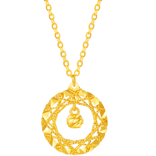 Saturday Fortune Dream Network gold necklace women's gold pendant birthday gift price A0612710 about 3.82g 40+5cm