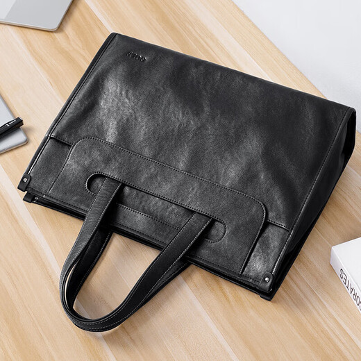 Golf (GOLF) business briefcase men's first-layer leather handbag 15-inch computer bag briefcase gift for boyfriend and father