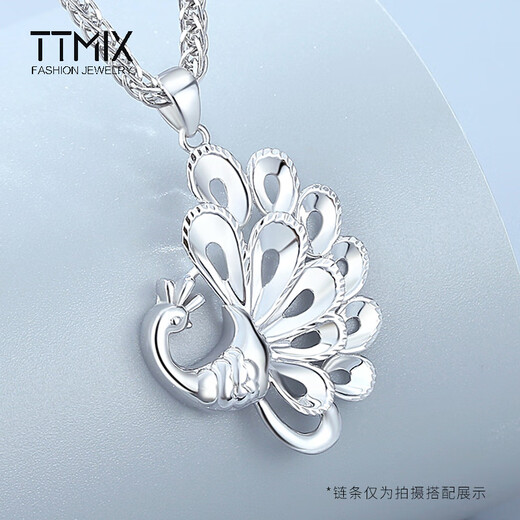 TTMIX women's pt950 platinum pendant peacock open screen pendant temperament platinum necklace 6.9-7.1g