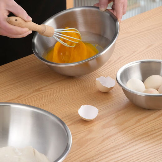 Camellia (CHAHUA) 304 stainless steel kitchen special soup basin vegetable basin thickened food grade material anti-fall vegetable basin basin 28cm