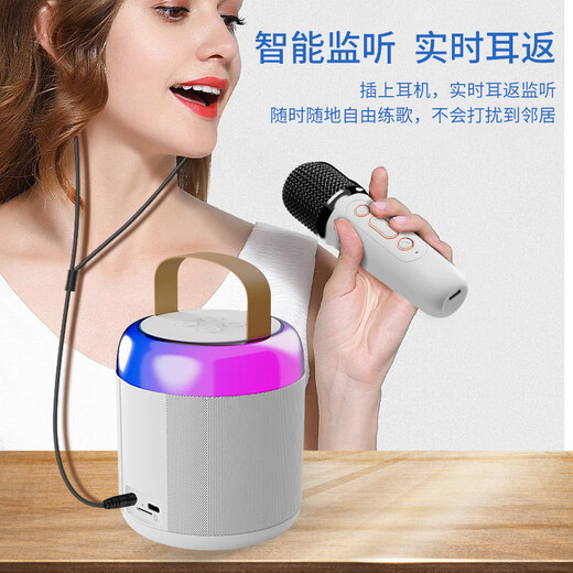 Shengbeifalaifa Bluetooth Speaker Bluetooth Speaker Wireless with Microphone Microphone Y2 Bluetooth Speaker--Single Wheat White