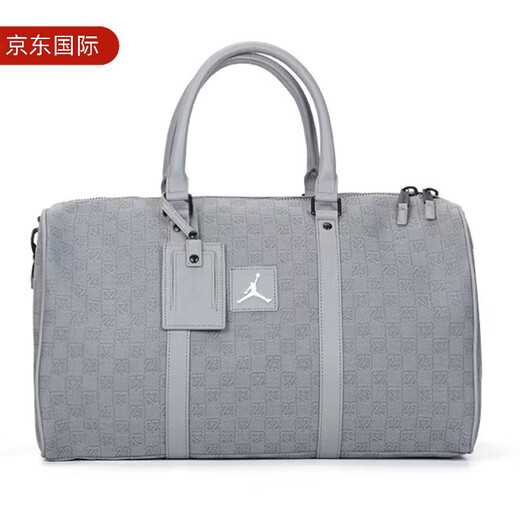 Jordan checkerboard jacquard fabric sports trend old flower bag luggage bag bucket bag shoulder bag same style for men and women white