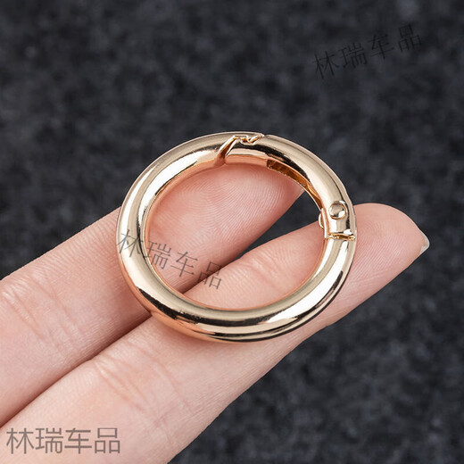 润华年汽车钥匙扣钥匙挂件 锌合金弹簧扣开口圈圆环汽车钥匙马蹄扣女 枪色【弹簧扣】3个装 【外径25mm】