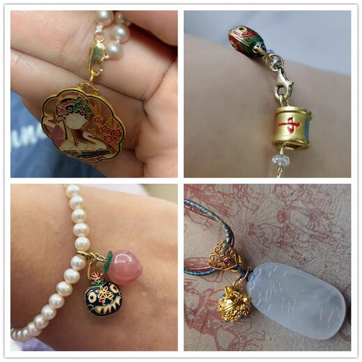 Fat Donglai's same style 18K gold lobster clasp, fish hook clasp, spring clasp, anti-opening buckle, connecting rope buckle head DIY bracelet, connection accessories, thin double circle 3.0 each, 18K dark gold