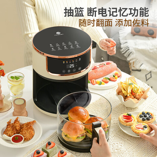 Liven air fryer household 3.5L panoramic color screen visual oil-free electric fryer steam tender roast multifunctional air fryer oven low-fat light oil French fries machine KZ-D3515