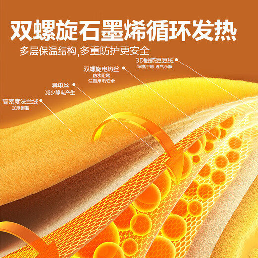 ALLFORVITA Electric Heated Shawl Blanket Heating Warming Blanket USB Heated Cover Blanket Leg Warmer Outdoor Home Single Office Nap Blanket Snow Lemon Apricot 150*80cm+1W mAh Power Bank