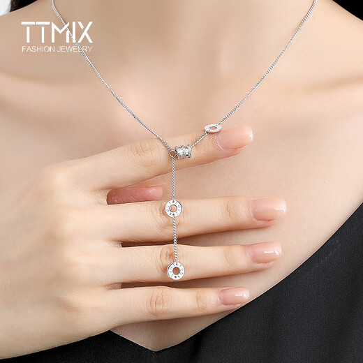 TTMIX small waist platinum pendant platinum necklace chain platinum pt950 necklace women's platinum necklace 6.76g total length about 44cm