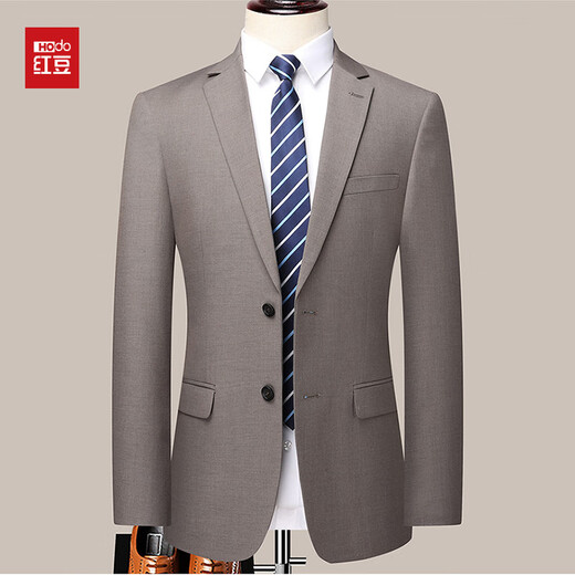 Red bean wool suit suit men's suit groom's dress bank civil servant work clothes two-button jacket 5158 single suit jacket one piece black L 170 (105-120Jin Jin equals 0.5 kg)