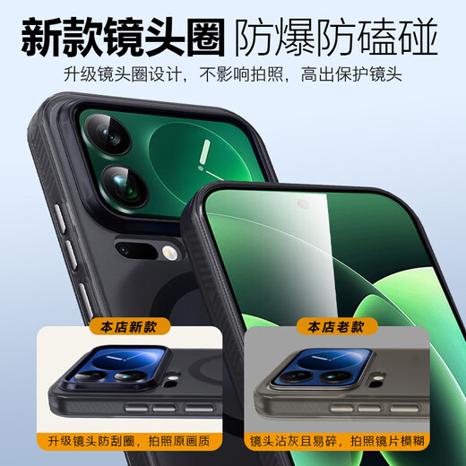 ESCASE is suitable for Xiaomi 17Pro mobile phone case, magnetic charging, xiaomi17pro all-inclusive protective cover, IML frosted semi-permeable soft edge, anti-fall, anti-slip, anti-fingerprint, simple and transparent black