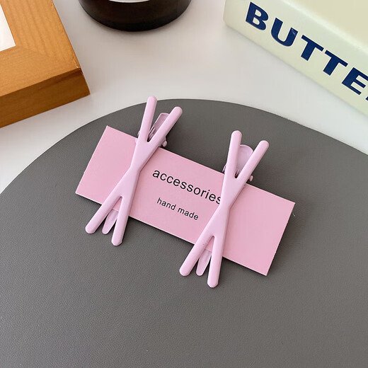 Candy color hair clip girl side clip dopamine duckbill clip internet celebrity cross clip cute little hair clip bangs clip hair clip off-white cross 2 pieces (1 pair)