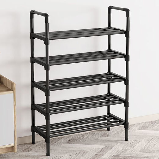 Kunfeng simple shoe rack at the door, multi-layer shoe dust-proof, strong and durable dormitory storage rack, household multi-functional storage rack, black 45cm-2 layers (simple model)