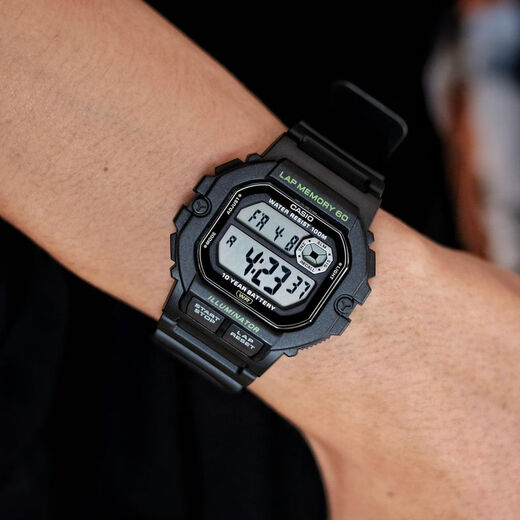 CASIO watch men's small square sports waterproof student men's and women's watch multi-functional non-mechanical electronic watch WS-1400H-1A