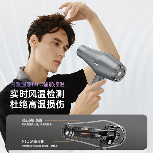 CONFU high-speed hair dryer high-power hair salon and barber shop special professional high-wind household plasma constant temperature hair dryer holiday gift K1 gray