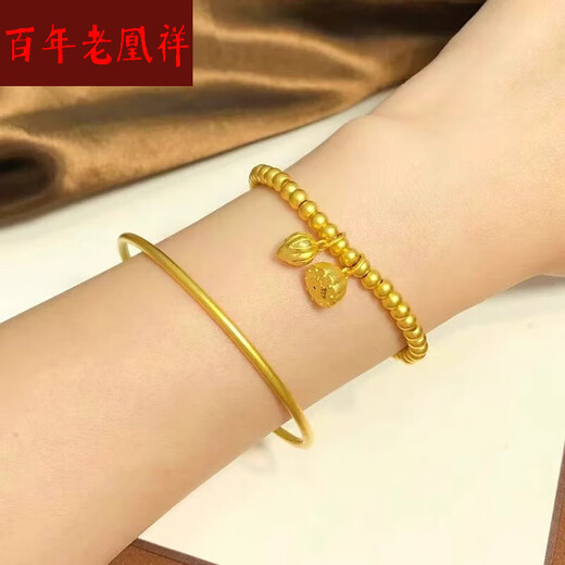 The century-old Yuanxiang ancient method inherits 999 Two Worlds Huan Lotus Peng Transfer Beads Gold Silver Bracelet Gold Beads Ring Bracelet Two Worlds Huan Bracelet 4mm High Quality
