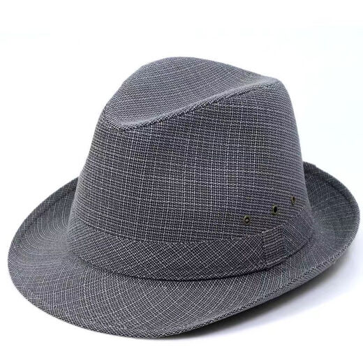 Middle-aged and elderly spring and summer top men's spring and autumn British jazz hat cloth hat spring elderly gentleman hat men dark gray 57 cm