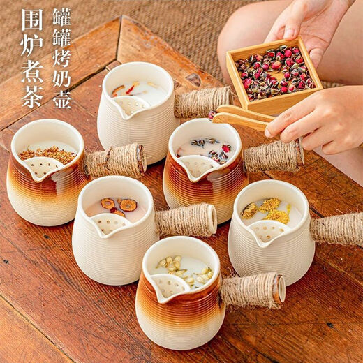 Fire-cooking tea cans and kettles, pots and boiling teapots, teapots, stoves, tea sets, teacup sets, handmade purple clay pots, fire-cooking tea cans and kettles, brown 595 ml wooden lids, 4 cups