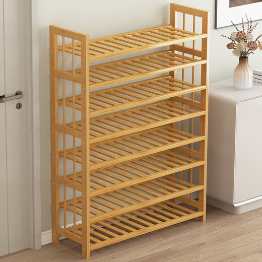Jiayong Yunan bamboo shoe rack simple multi-layer economical entrance dormitory living room solid wood household storage rack small shoe cabinet original color 4 layers long 70-thickened slats