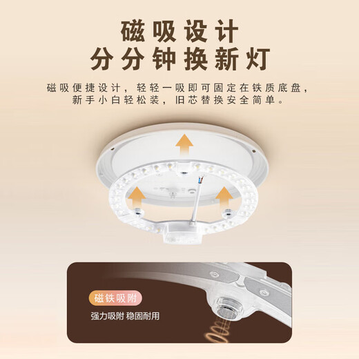 OPPLE LED ceiling lamp wick 24w white light 5700k round magnetic modification replacement light source lamp panel module 1 pack/