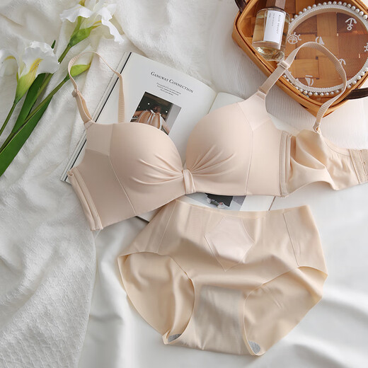 Maohuo Thin Year of the Horse Underwear Without Wires Push-Up Small Breasts Wedding Year of the Year Red Bra Set Valentine's Day Gift for Women Red Gift Box 75B =34B