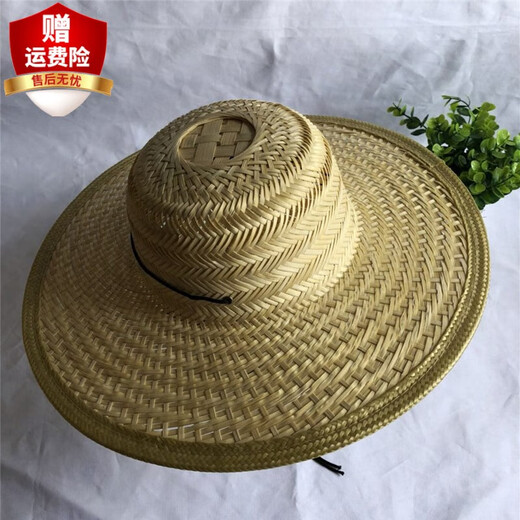 Di Shuqi Bamboo Products Work Straw Hat Summer Hat Wide Brim Universal Straw Hat Farmer Household Pure Bamboo Sun Bamboo Straw Hat Picture Color (Diameter 40cm) (56 58cm)