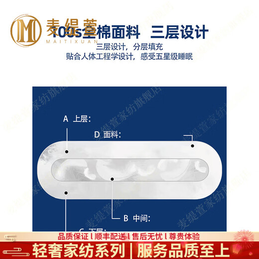 MAITIXUAN Light Luxury Brand 100 Long-length cotton down pillow cervical vertebrae protection sleep pillow cotton goose velvet pillow core one package [low pillow, about 6CM under the pillow]
