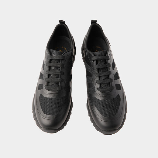 VICUTU men's casual shoes with hollow surface, sports style, business casual, versatile black men's shoes, black 40