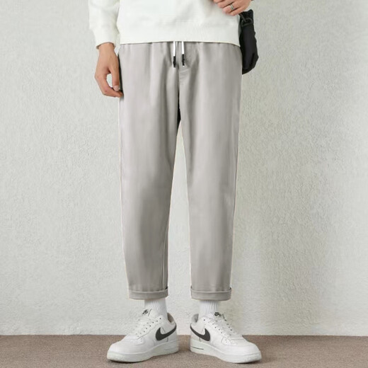 
Jean-Vis summer new casual pants for men loose straight 2025 new conical nine-point summer comfortable pants 9904 light khaki [cotton breathable high quality] XL
