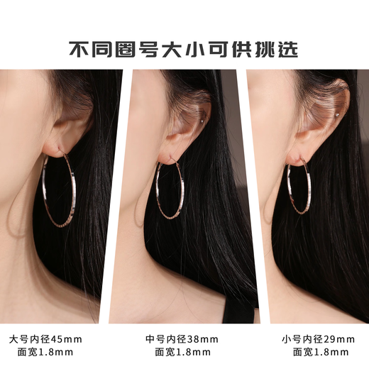 Duozun pt950 genuine platinum earrings for women, platinum sparkling hoop earrings, new Chinese Valentine's Day gift for girlfriend, pair of sparkling medium earrings, 5.2g