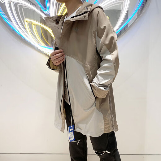 阿迪达斯 （adidas）三叶草夹克男装2025春季新款运动休闲跑步训练健身外套 HE6623  卡其色 S
