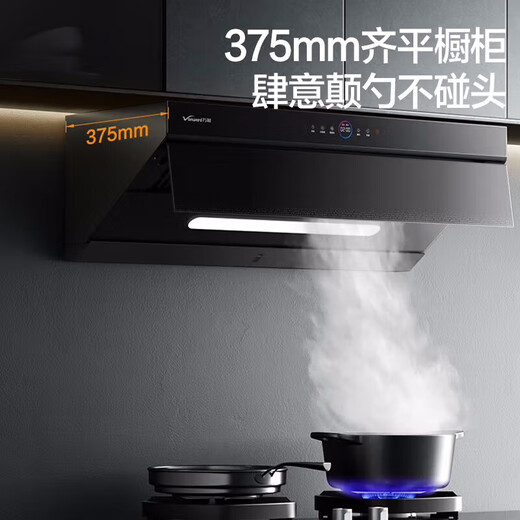 Wanhe [High-up-Neuprodukt] Reichweite Kapuze für Home-Seitsaugküche Stumme Stummschaltung Erste Energieeffizienz 27 kubische CNC große Saugfrequenz-Frequenzwelle Intelligente Steuerung 1050pa Hochwinddruck Little Monster Saughaube CXW-368-WJ930 Single Tobacco