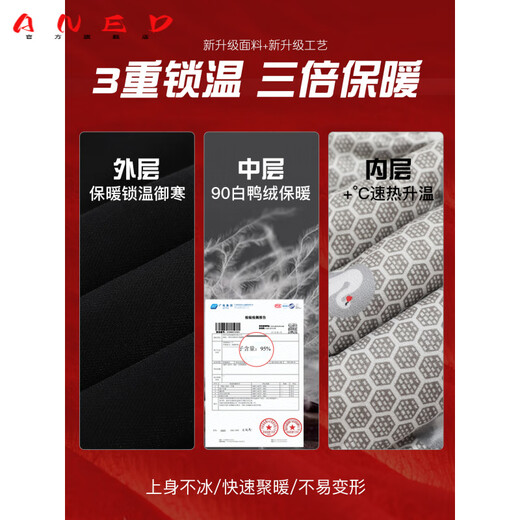 ANED black micro-flared down pants for women's outer wear in winter 2026 new small high-waisted slim suit flared warm pants black small style - recommended height below 160cm L 106-115Jin Jin equals 0.5 kg