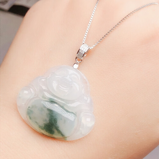 Fat Donglai same style 18k gold pendant buckle head small jade pendant buckle silver plated 18K gold buckle diy silver s925 Buddha male oblique hole white gold