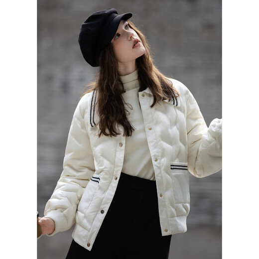 TonLion 2025 Winter Women's Lapel Different Material Splicing Small Fragrance Style Short Down Jacket
