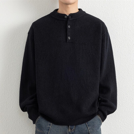 KAZUKI KURAISHI Kazuki Kuraishi Henry collar sweater men's 2025 autumn and winter sweater sweater high-end simple bottoming top floral gray XL