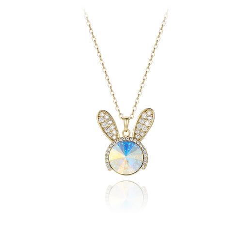 XUPING Xuping Jewelry Imitation Crystal Series Little Rabbit Necklace for Girls, Versatile Daily Gift for Birthday Gifts X000970202 Colorful White Rabbit About 40+5cm