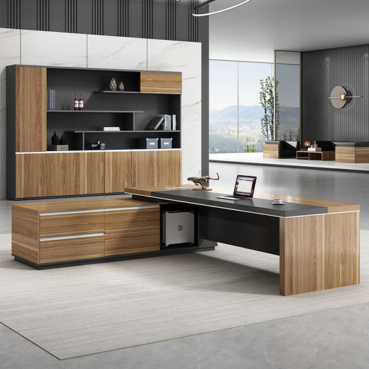 Dingke Furniture Office Boss Desk President Desk Manager Desk Modern Simple Executive Desk Leadership Desk and Chair Combination 1.6 meters (excluding side cabinets)