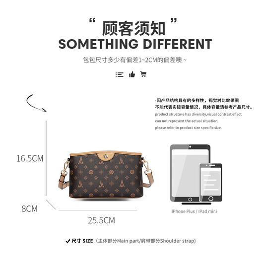 Old man's head bag, women's bag, gift to mother, high-end single shoulder crossbody bag, fashionable and versatile presbyopic small square bag 38 Women's Day gift, coffee color small bag