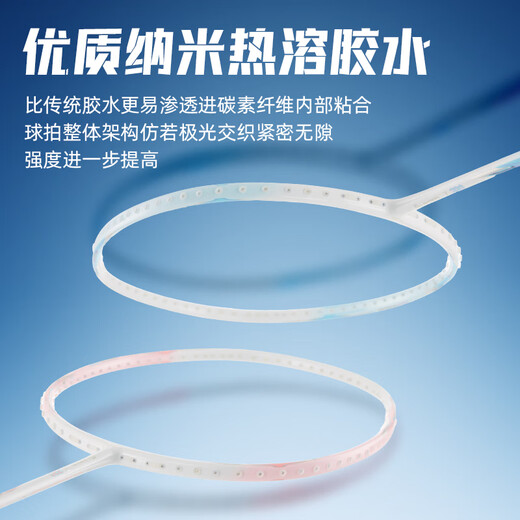 川崎极光7pro羽毛球拍全碳素超轻5u进阶进攻耐高磅专业训练比赛单拍 极光7pro-星闪蓝-冰蓝线 单拍 26磅(业余/羽坛小能手)