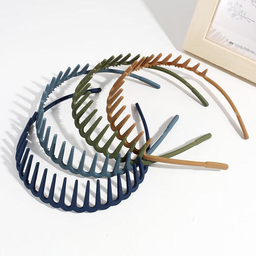 Hua Mu Rong Men's Hairband Boys' Toothed Headband Face Wash Hairband Clip Invisible Sports Hair Bundle Back Head Men's Hair Accessories Hairpin Black