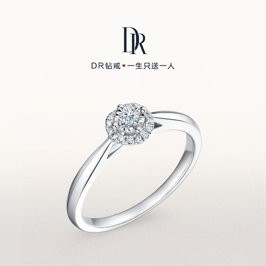 DR proposal diamond ring platinum BELIEVE simple luxury wish bouquet engagement diamond holiday gift WJ0055 5 points H color SI1 small amount in stock + gift box