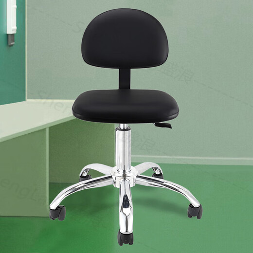 Shenglang Anti-static Chair Leather Operating Chair Laboratory Stool Bar Chair Workshop Work Chair Pulley-Electroplated Steel Claw