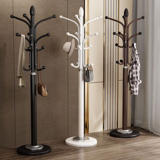 Fantasy European light luxury coat rack marble floor-standing clothes hanger bedroom living room iron simple vertical hanging bag ancient brown thickened marble chassis load-bearing 120 Jin Jin equals 0.5 kg 10-year warranty Big promotion now 00 07 19