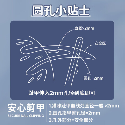 Huayuan Pet Tools (hoopet) Cat Nail Clipper Special with Light Pet Nail Clipper Nail Trimmer Nail Cutting Anti-Bleeding Line Cat Nail Clipper Double Hole Nail Clipper - Classic Gray