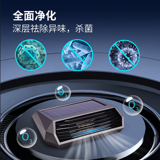Car solar air purifier, negative ion odor removal, new car formaldehyde removal, intelligent start-stop ozone sterilization, ozone sterilization + 99% methanol removal, odor removal 2024 upgraded model