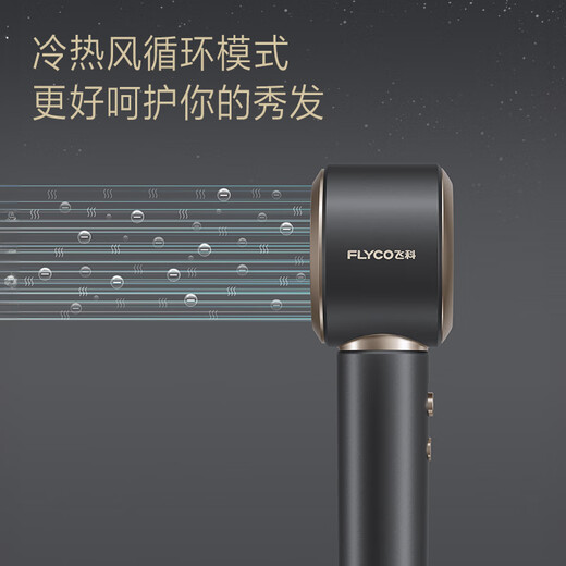 FLYCO high-speed hair dryer, home appliance hair dryer, dormitory negative ion, high wind, quick drying, portable hair dryer, confession of love, holiday gift for male and female friends, free hanger, Interstellar Black