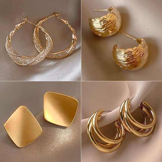 Youfang retro temperament cat's eye imitation pearl earrings for women 2025 new high-end light luxury versatile autumn and winter earrings 99% choose this 8-piece set eight pairs