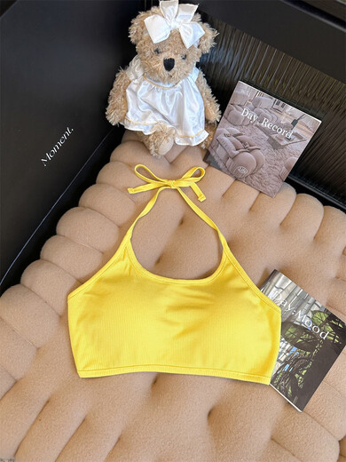 Ruqiuyao 2025 new summer style hot girl sexy halterneck tube top women's outer vest backless underwear beautiful back bottoming bra red one size fits all (suitable for 80-125 Jin Jin equals 0.5 kg)