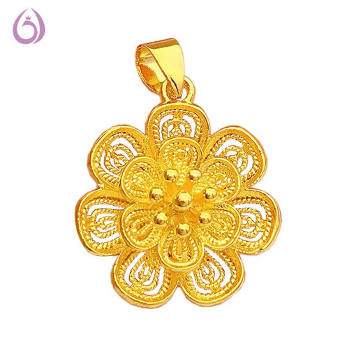Feixiangge gold color bag 18k pendant for women 24kI gold clavicle necklace 999 single pendant jewelry does not fade water drops (+ red rope)
