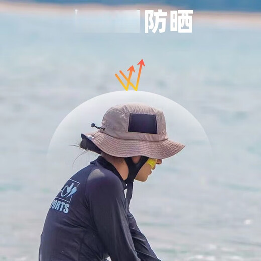 Outfly Summer Wide-brim Sun Hat Cycling Hiking Fishing Hat Men's and Women's UPF50+ Surf Sun Protection Fisherman Hat Black Adjustable